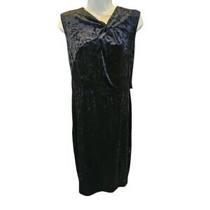 NY&C 8 black velour side tie sleevless velvet long chic classy dress whimsigoth